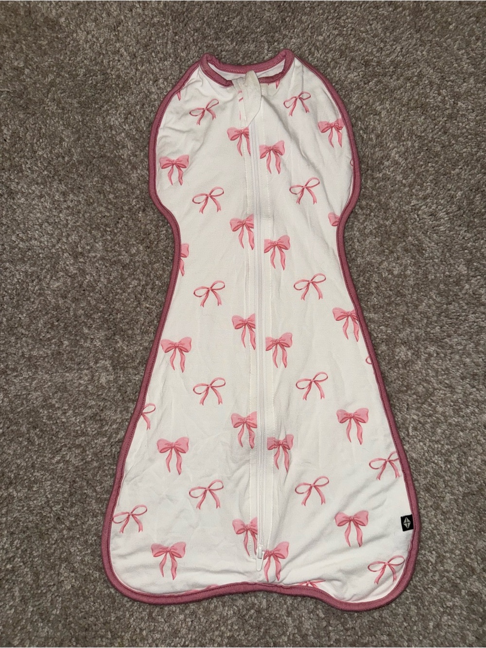 Kyte BABY White Sleep Sack with Pink Bow Print